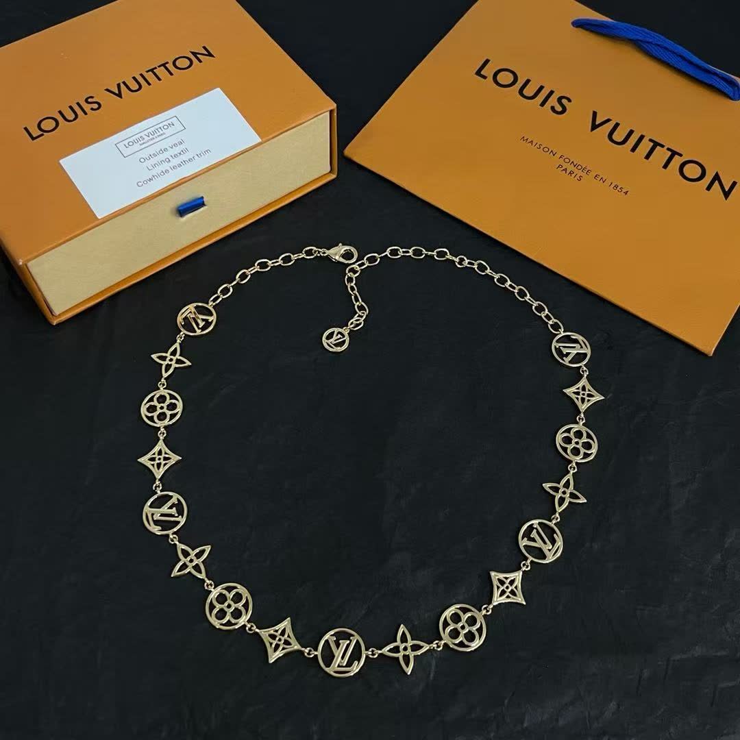 Louis Vuitton Gold-Plated Monogram Necklace